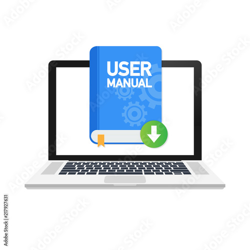 Download User manual book illustration in flat style. Vector illustration.