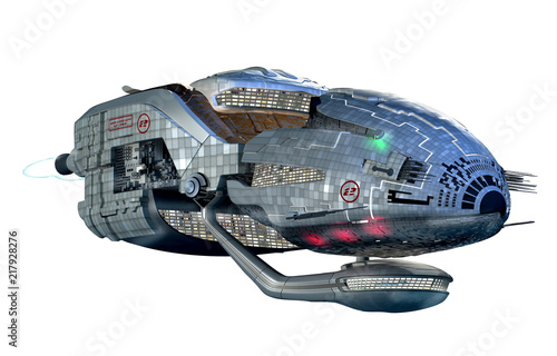 Photo Futuristic military spacecraft with clipping path