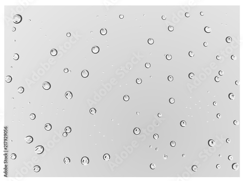 Scattered Realistic grey White water droplets on the greyish white background Vector illustration