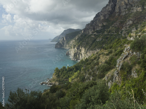 View of coast, Amalfi Coast, Salerno, Campania, Italy