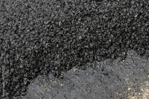 Close-up of tar used in road construction