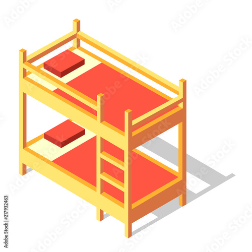 Bunk bed Isometric illustration