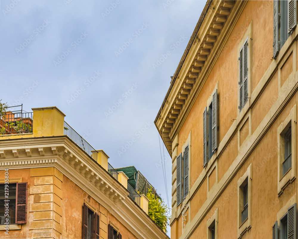 Obraz premium Old Style Apartment Buildings, Rome, Italy