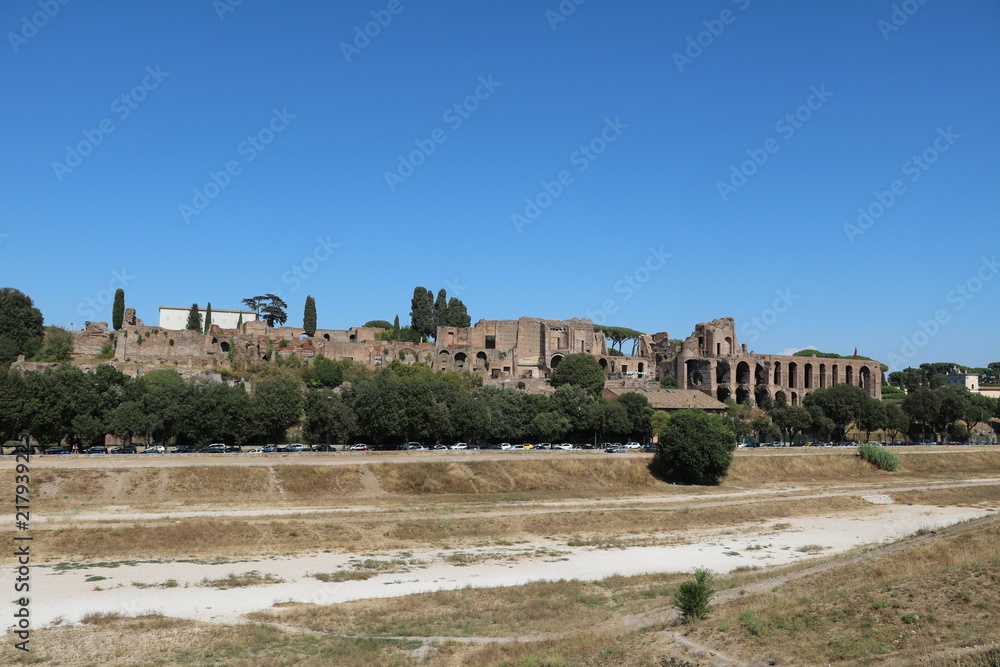 View to Palatine and Circus Maximus in Rome, Italy 