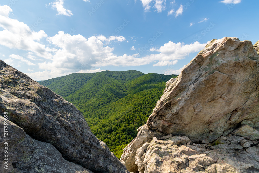 Views from the top of the Buzzard Rock hike on Massanutten Mountain in the Appalachian Mountains of western Virginia, near Shenandoah National Park and Front Royal