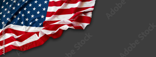 USA flag on grey