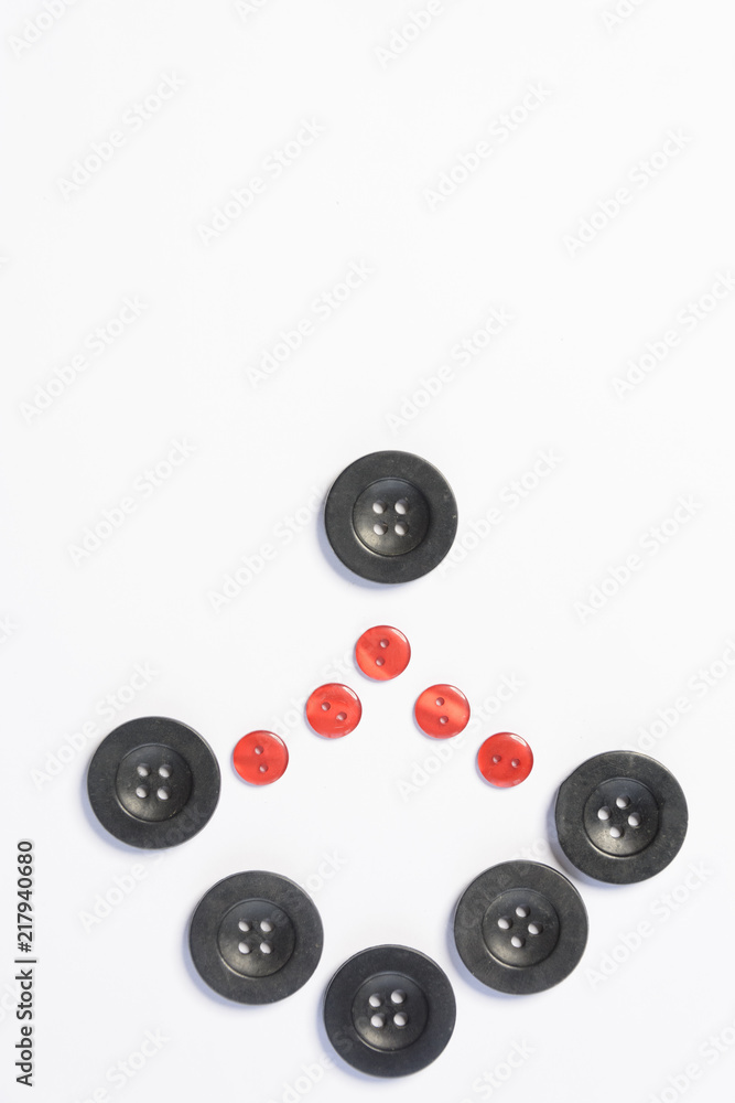 black buttons for sewing on a white background black buttons for sewing on a white background