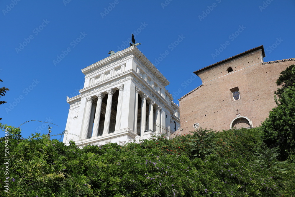 Monumento a Vittorio Emanuele II and Basilica di Santa Maria in Ara coeli in Rome, Italy 