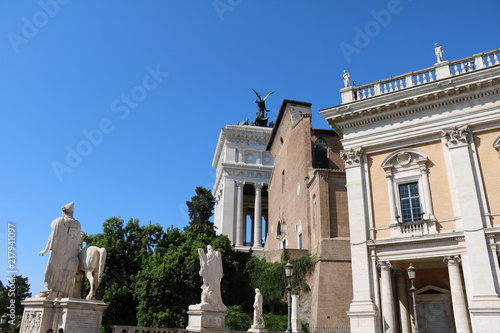 View to Altare della Patria, Basilica di Santa Maria in Ara coeli and Cordonata Capitolina in Rome, Italy photo
