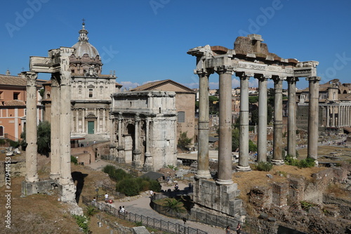Ancient roman Forum Romanum in Rome, Italy