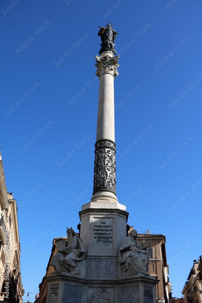 
Column of the Immaculate Conception or Colonna dell'Immacolata in rome, Italy