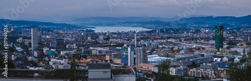 Panorama of Zürich at blue hour © Branimir
