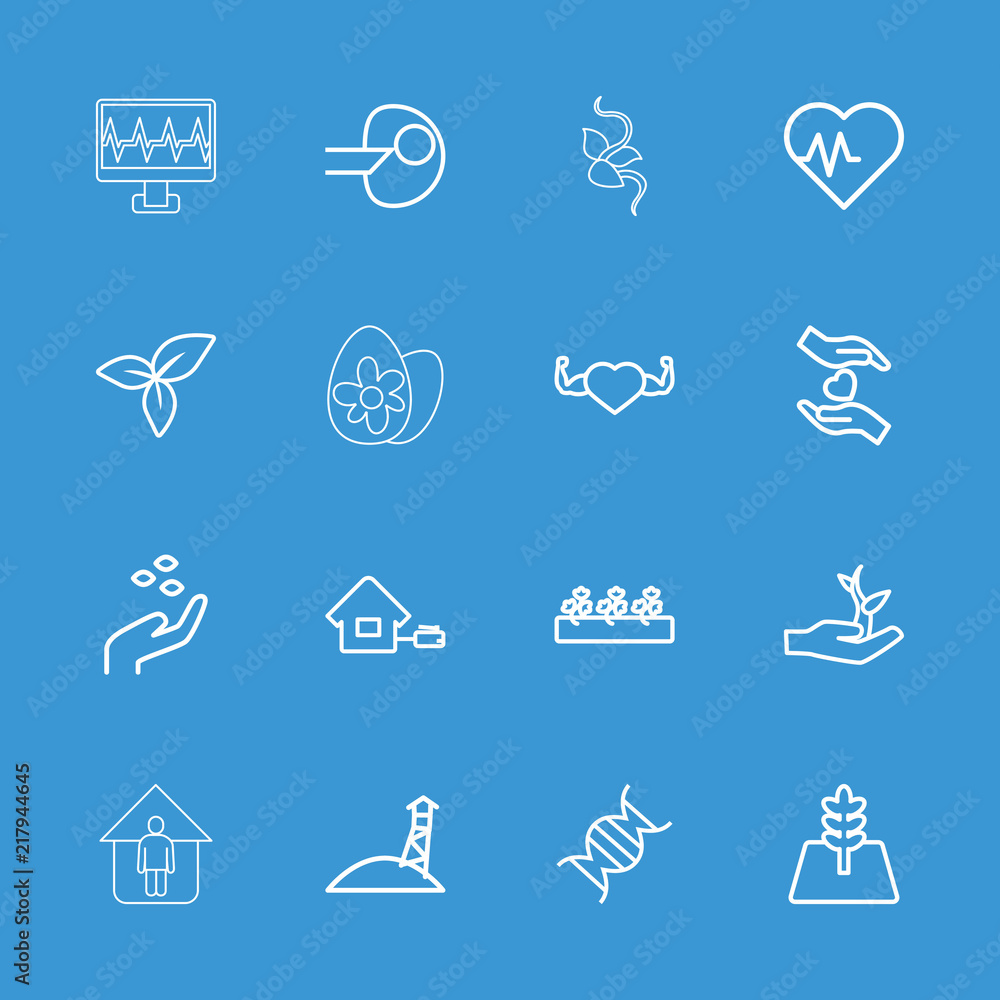 Collection of 16 life outline icons
