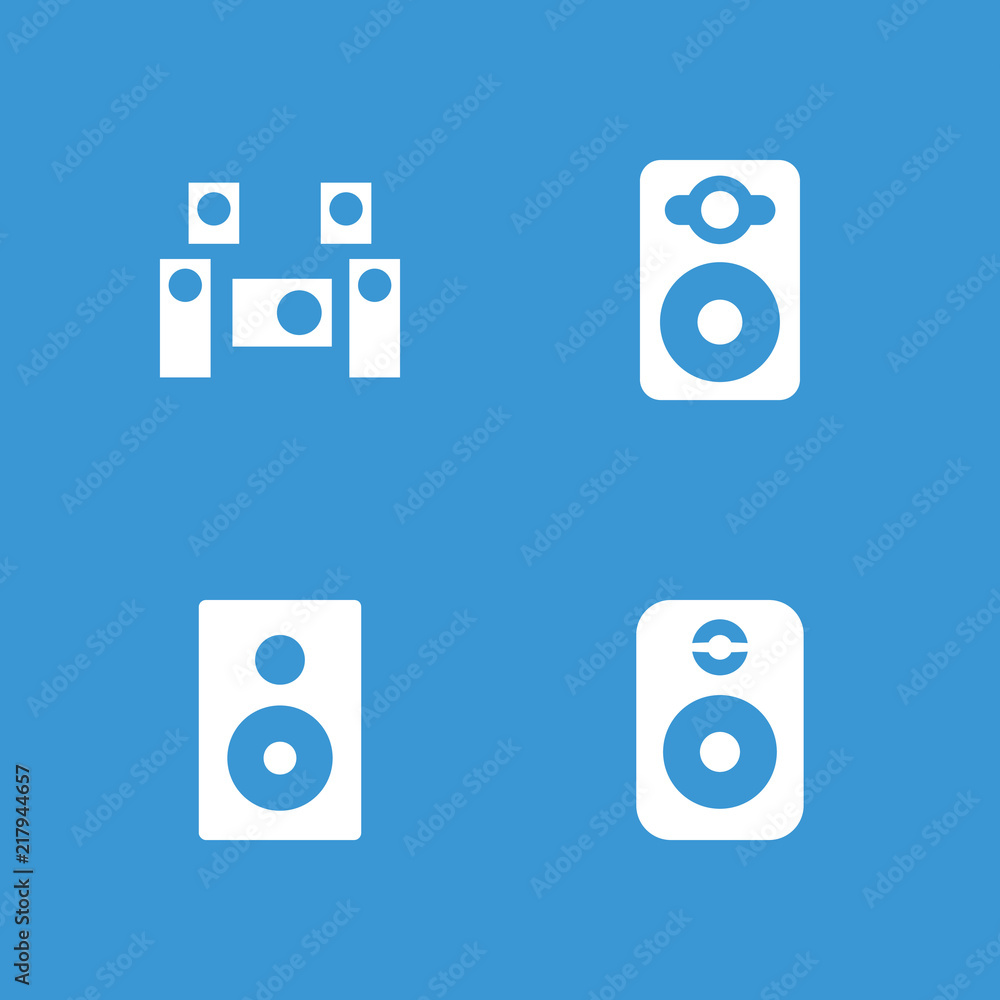 Collection of 4 speakers filled icons Collection of 4 speakers filled icons