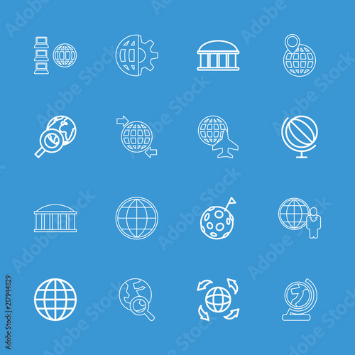 Collection of 16 planet outline icons photo