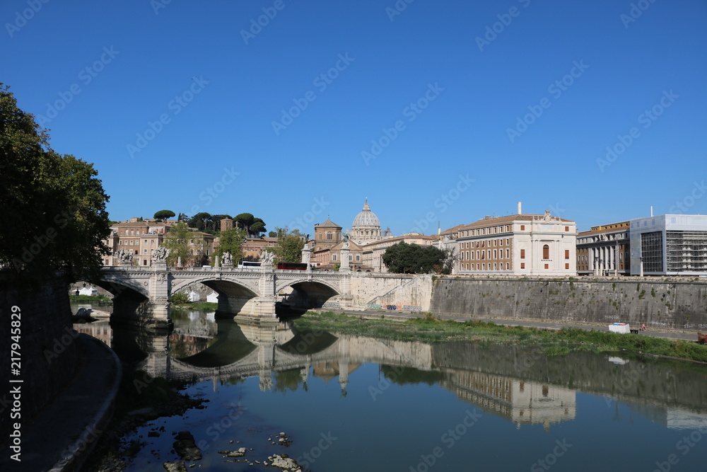 Ponte Vittorio Emanuele II and Vatican city in Rome, Italy 