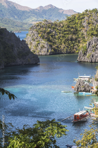 View on sea landscape near kayangan lake, philippines photo