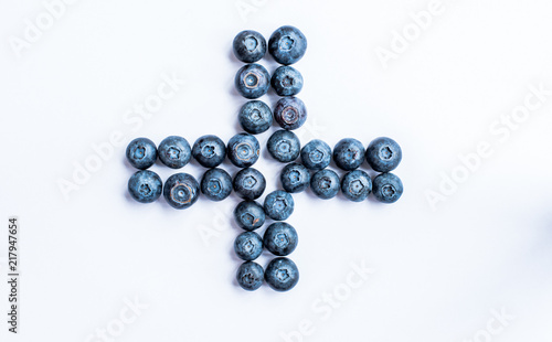 Blueberries arranged in pattern