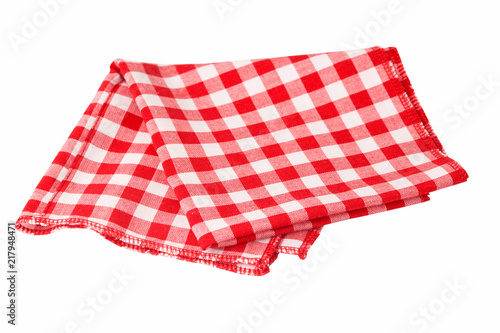 
Red fabric in a cage isolated on a white background