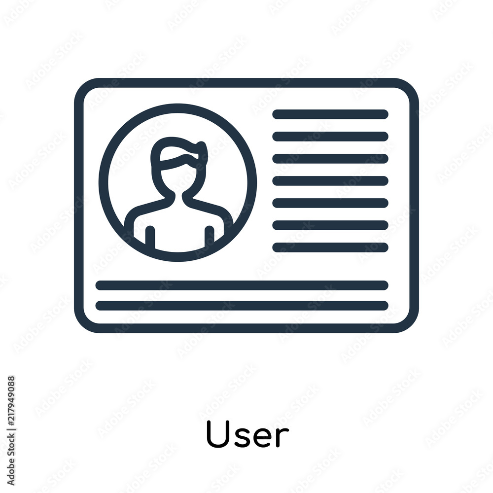 User icon vector isolated on white background, User sign , line symbols or linear logo design in outline style User icon vector isolated on white background, User sign , line symbols or linear logo design in outline style