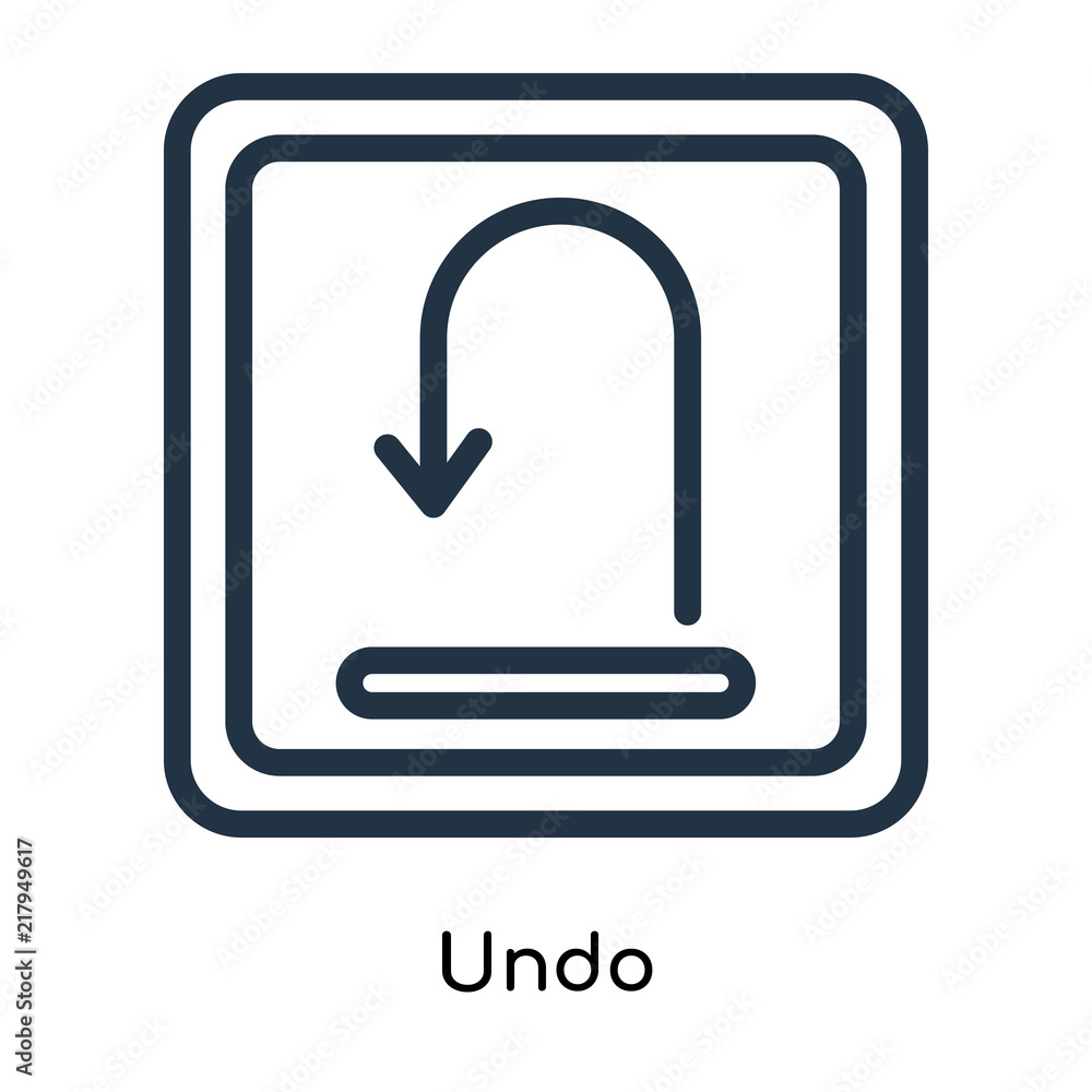 Undo icon vector isolated on white background, Undo sign , line symbols or linear logo design in outline style Undo icon vector isolated on white background, Undo sign , line symbols or linear logo design in outline style