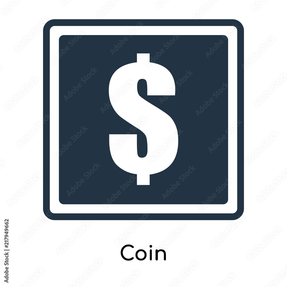Coin icon vector isolated on white background, Coin sign Coin icon vector isolated on white background, Coin sign
