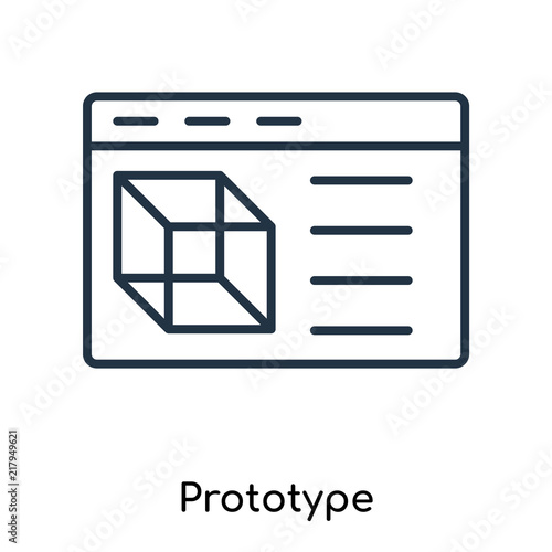 Prototype icon vector isolated on white background, Prototype sign , thin symbols or lined elements in outline style
