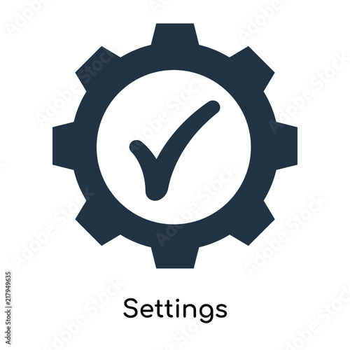 Settings icon vector isolated on white background, Settings sign , filled dark symbol