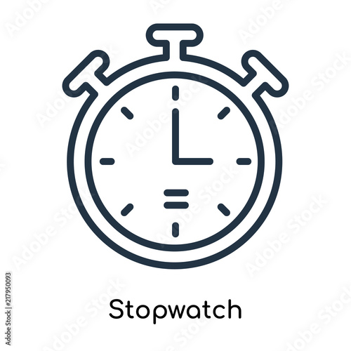Stopwatch icon vector isolated on white background, Stopwatch sign , line symbols or linear logo design in outline style