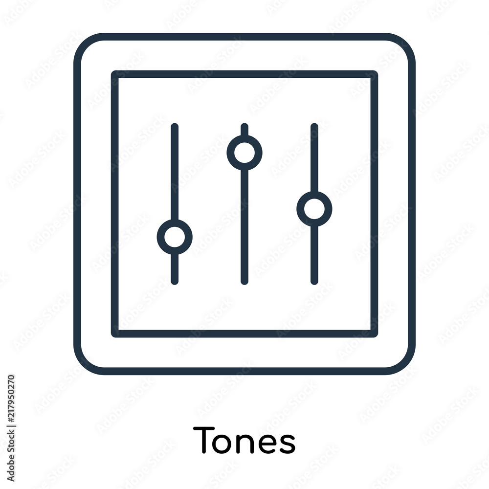Tones icon vector isolated on white background, Tones sign , thin symbols or lined elements in outline style Tones icon vector isolated on white background, Tones sign , thin symbols or lined elements in outline style