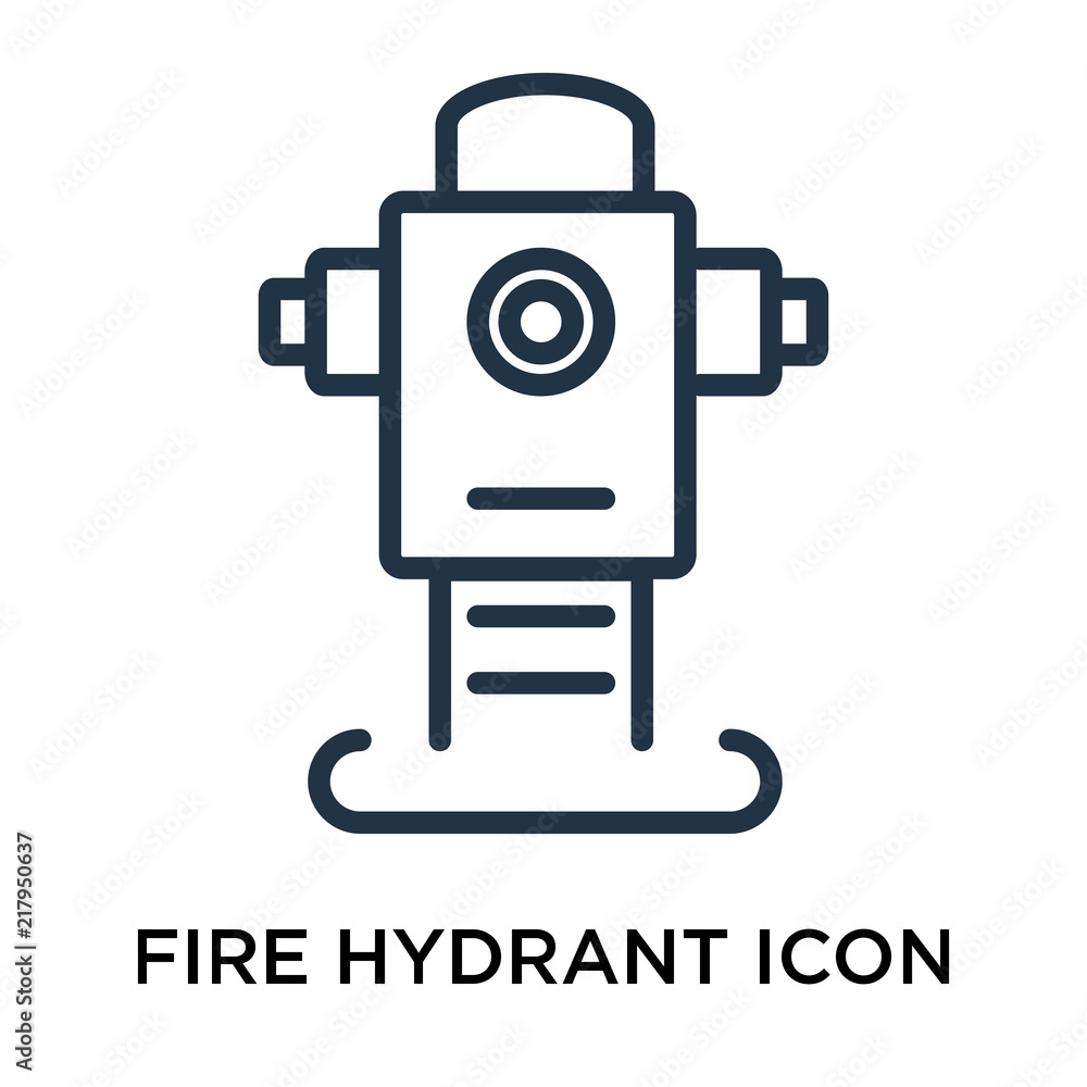 Fire hydrant icon vector isolated on white background, Fire hydrant sign , thin elements or linear logo design in outline style Fire hydrant icon vector isolated on white background, Fire hydrant sign , thin elements or linear logo design in outline style
