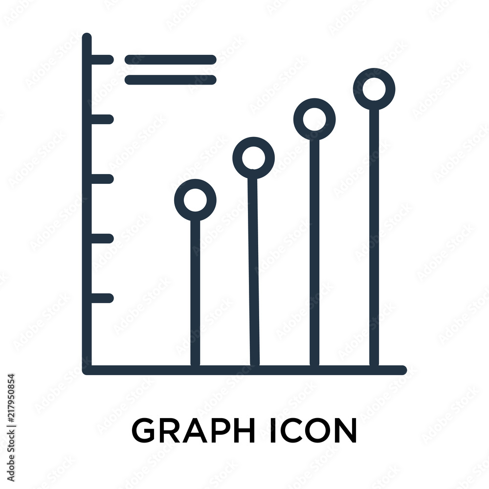 graph icon vector isolated on white background, graph sign , thin data ...