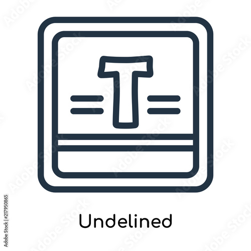 Undelined icon vector isolated on white background, Undelined sign , line symbols or linear logo design in outline style