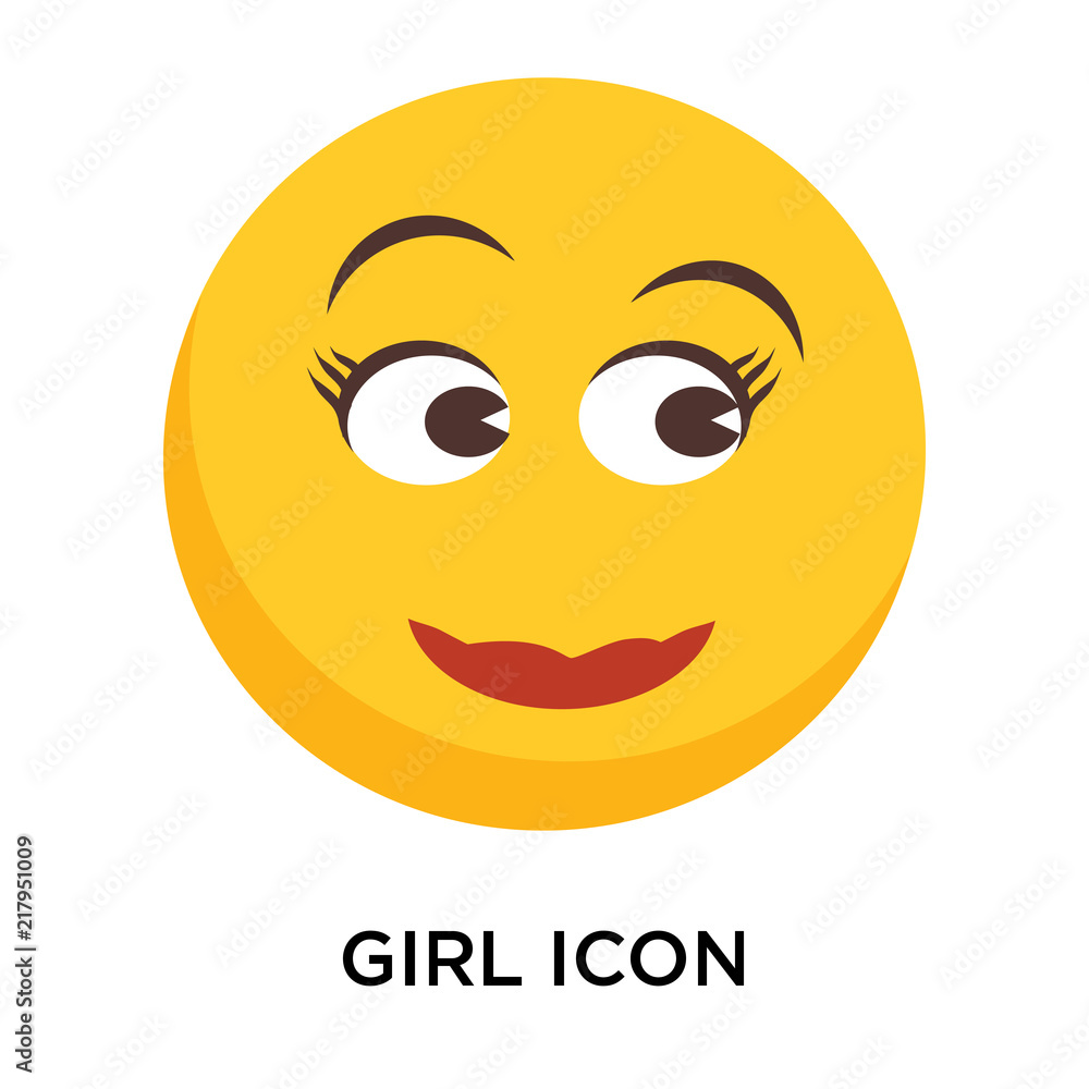 Fototapeta premium Girl icon vector isolated on white background, Girl sign