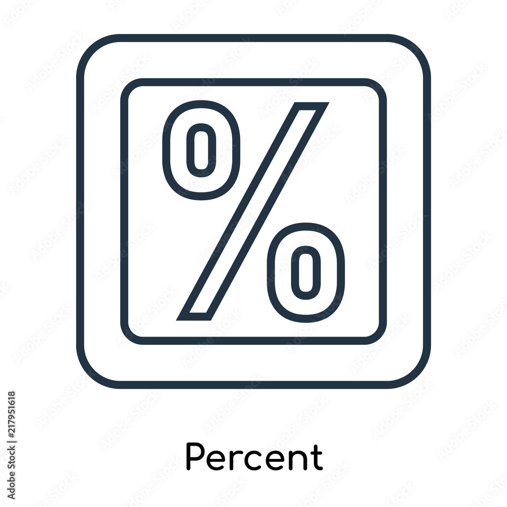 Percent icon vector isolated on white background, Percent sign , thin symbols or lined elements in outline style Percent icon vector isolated on white background, Percent sign , thin symbols or lined elements in outline style