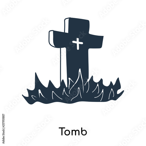 Tomb icon vector isolated on white background, Tomb sign , illustration with thin symbols or lined elements in outline style