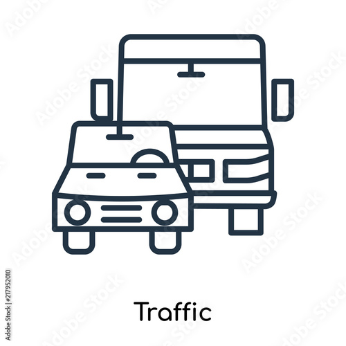 Traffic icon vector isolated on white background, Traffic sign , thin symbols or lined elements in outline style
