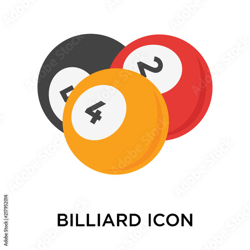 Billiard icon vector isolated on white background, Billiard sign