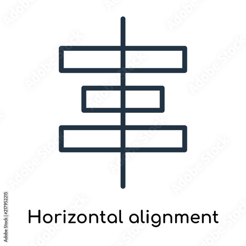 Horizontal alignment icon vector isolated on white background, Horizontal alignment sign , line symbols or linear logo design in outline style
