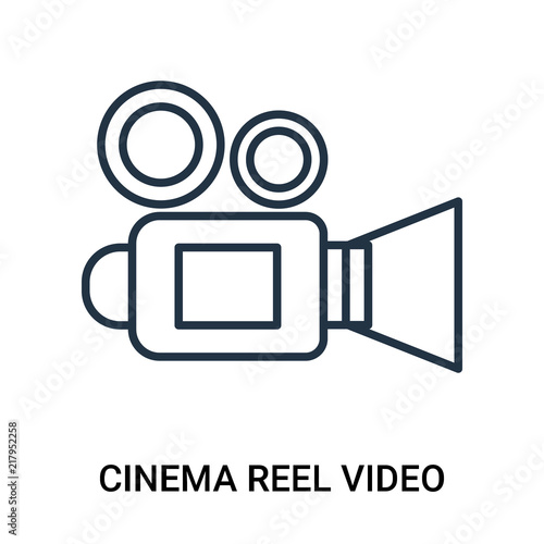 cinema reel video camera icon isolated on white background. Modern and editable cinema reel video camera icon. Simple icons vector illustration.