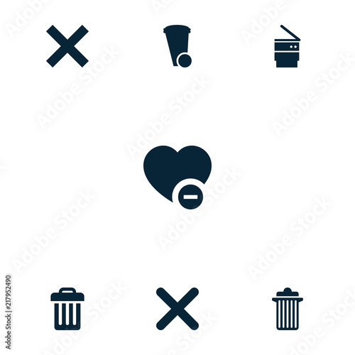 Collection of 7 delete filled icons