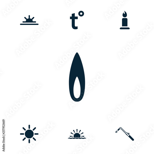 Collection of 7 heat filled icons