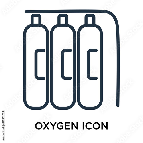 Oxygen icon vector isolated on white background, Oxygen sign , thin elements or linear logo design in outline style