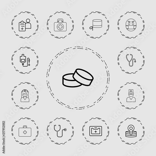 Collection of 13 doctor outline icons