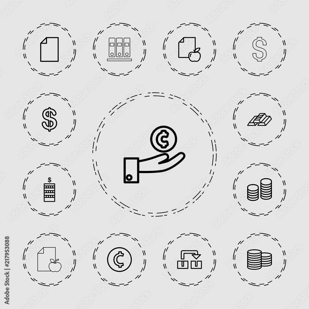 Collection of 13 stack outline icons Collection of 13 stack outline icons