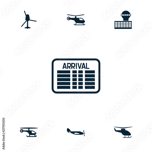 Collection of 7 departure filled icons
