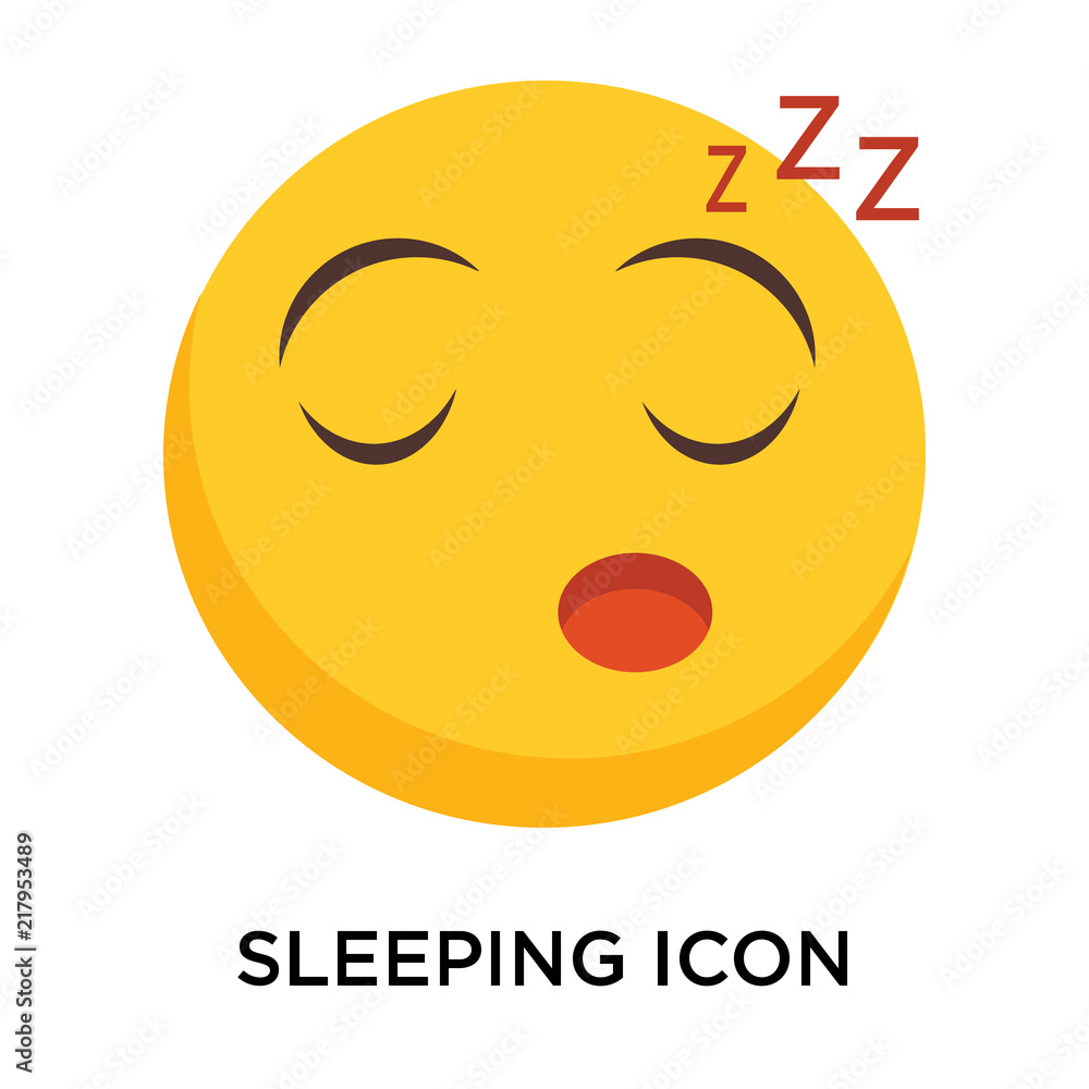 Fototapeta premium Sleeping icon vector isolated on white background, Sleeping sign