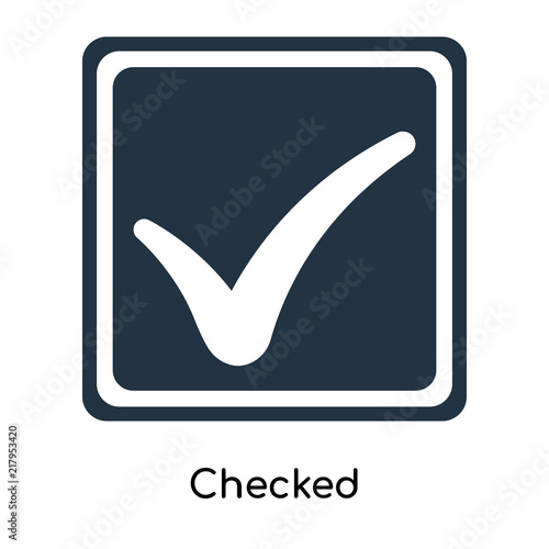 Checked icon vector isolated on white background, Checked sign