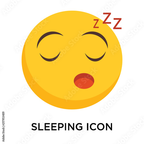Sleeping icon vector isolated on white background, Sleeping sign