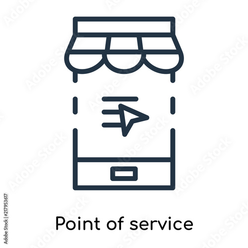 Point of service icon vector isolated on white background, Point of service sign , thin symbols or lined elements in outline style